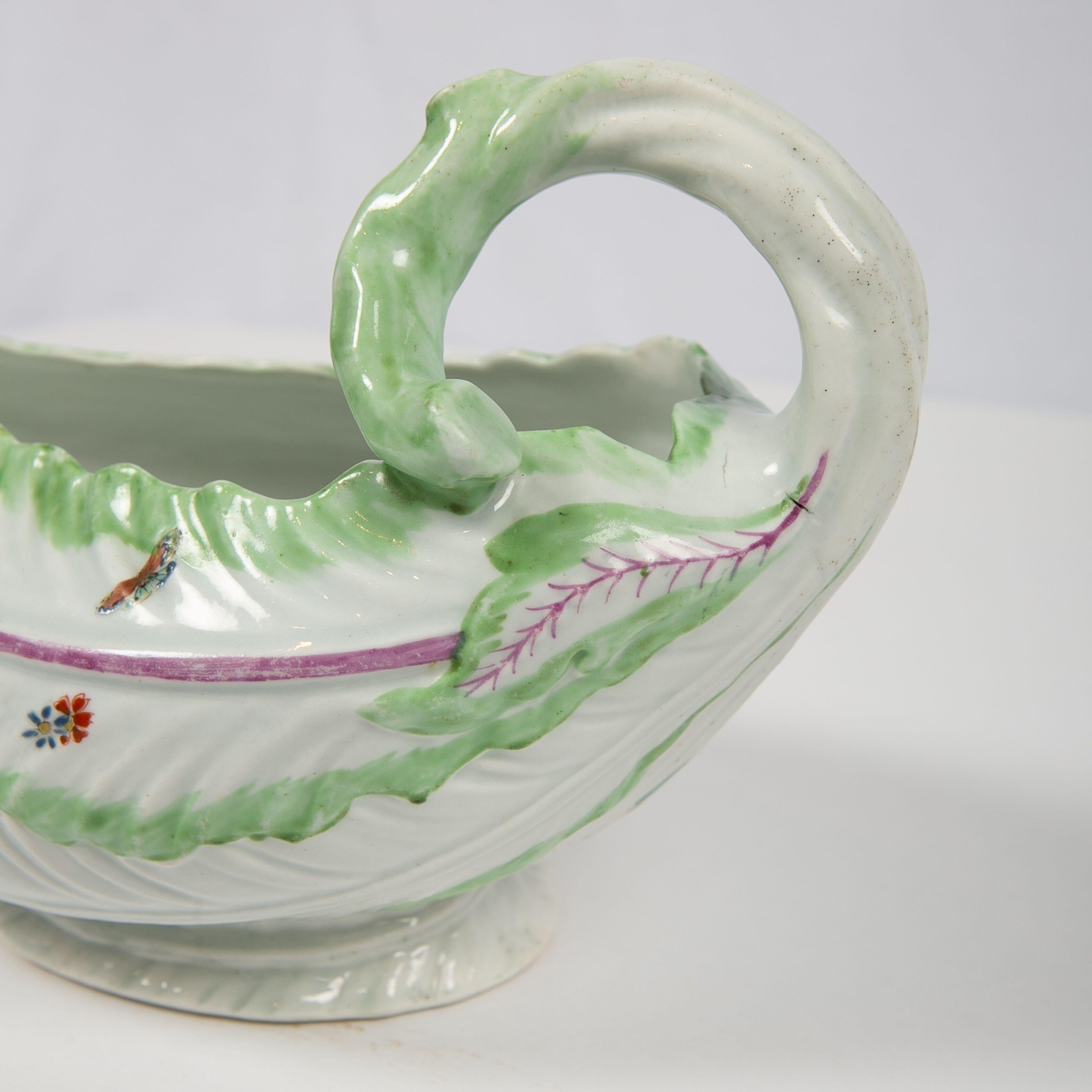 English Worcester Porcelain Sauceboat, Made in England, 18th Century