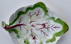 Chelsea Porcelain Trompe-l’Oeil Leaf Dish, Radish Plate Circa 1755