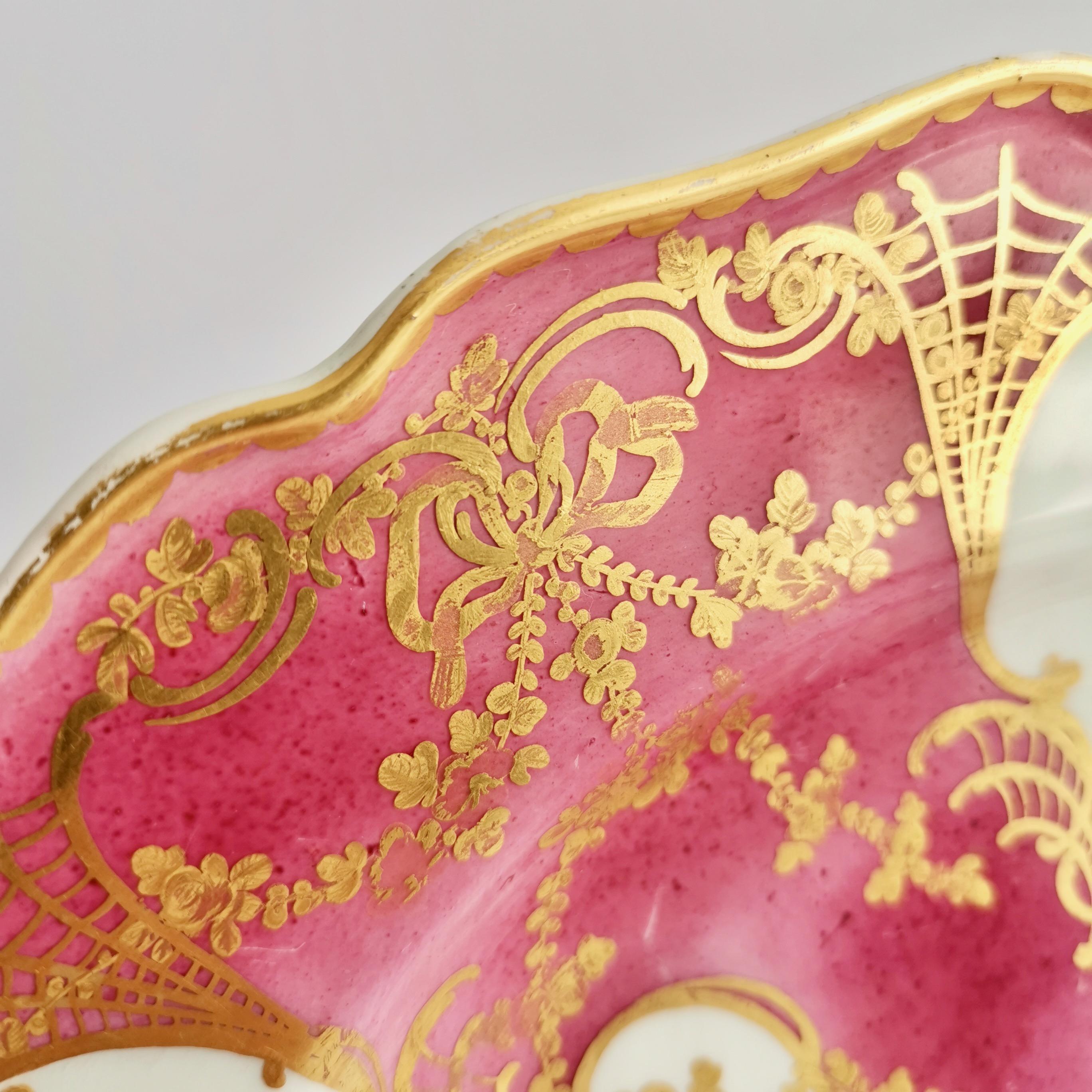 Chelsea Serving Platter, Pink with Sèvres Style Birds and Gilt, Rococo ...