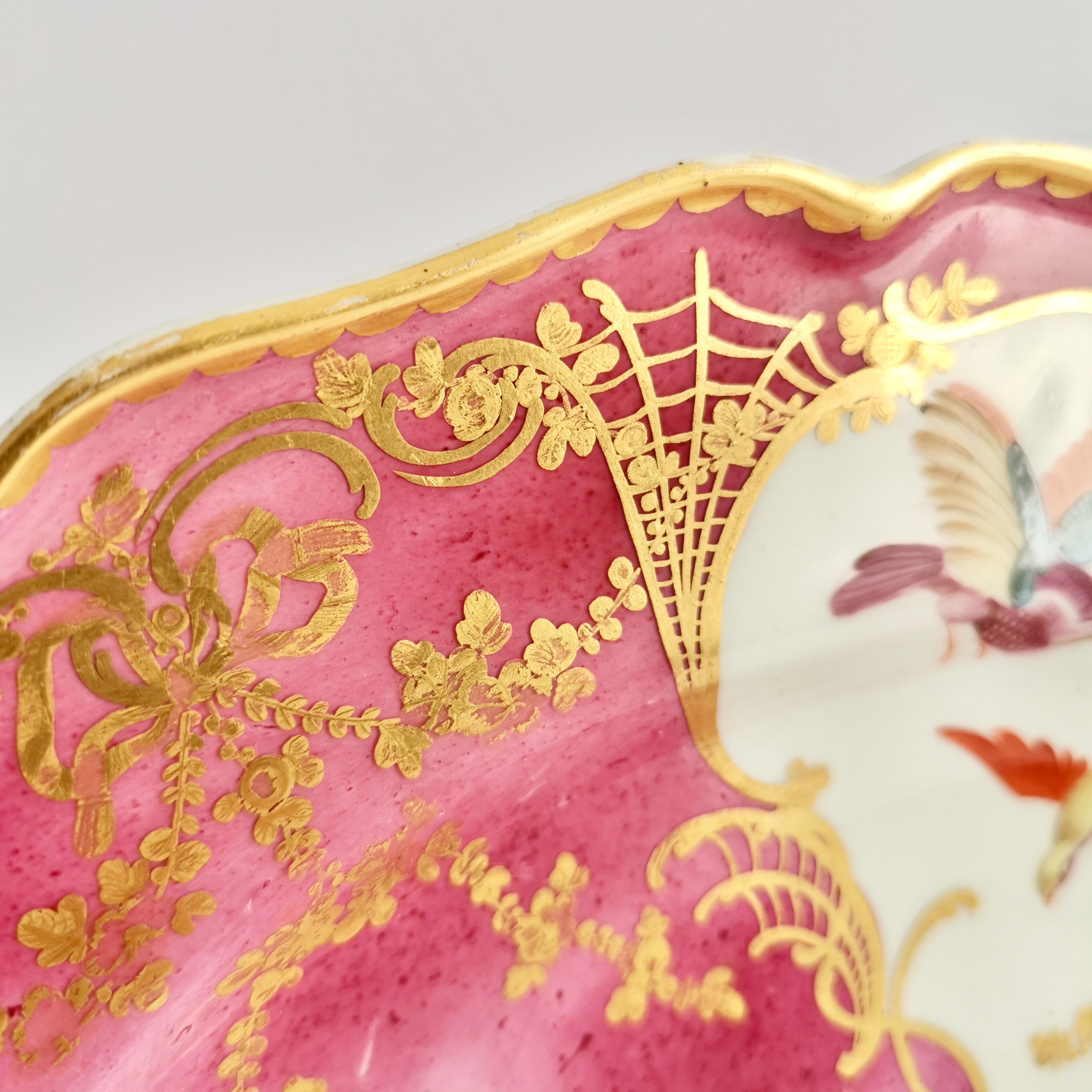Chelsea Serving Platter, Pink with Sèvres Style Birds and Gilt, Rococo ...