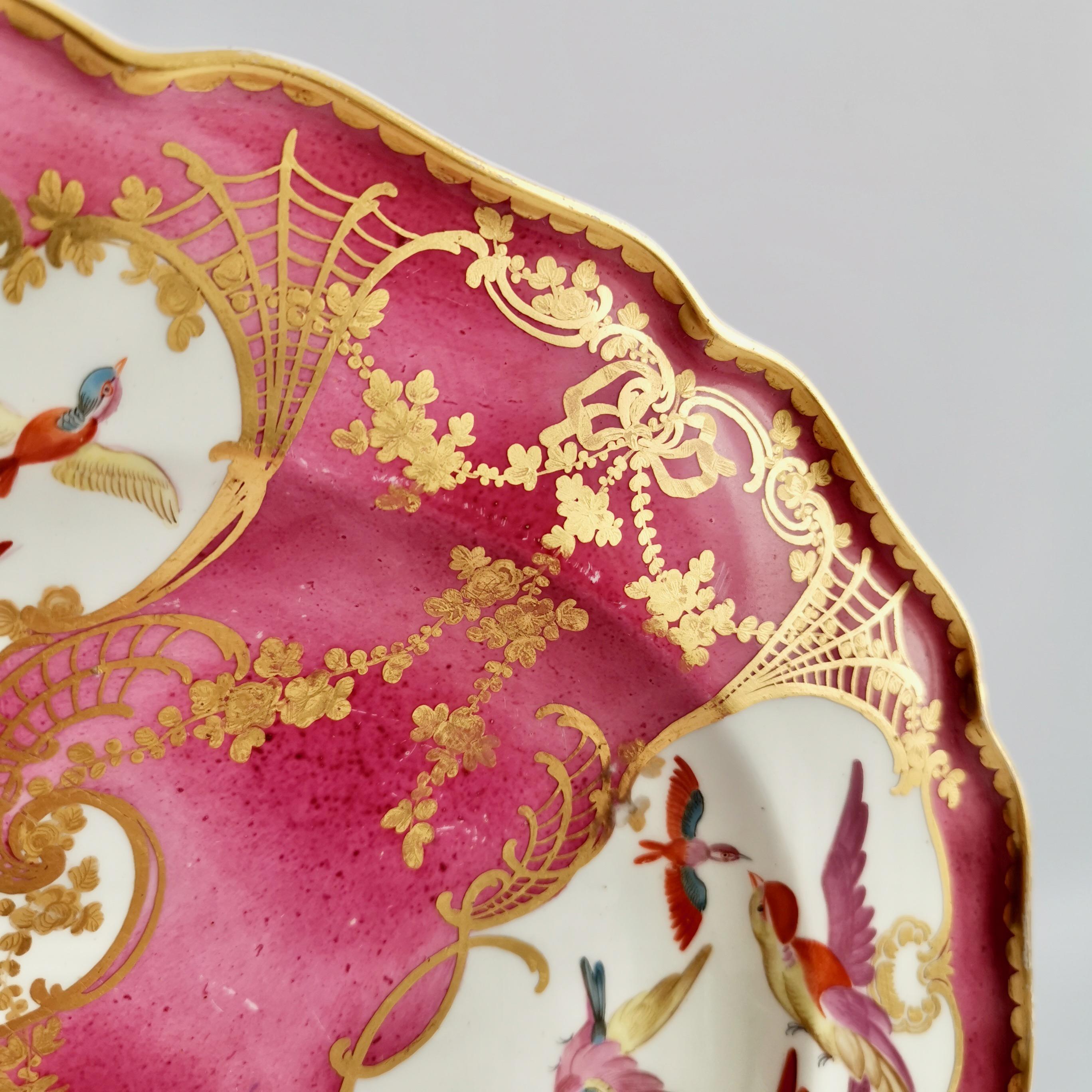 Chelsea Serving Platter, Pink with Sèvres Style Birds and Gilt, Rococo ...