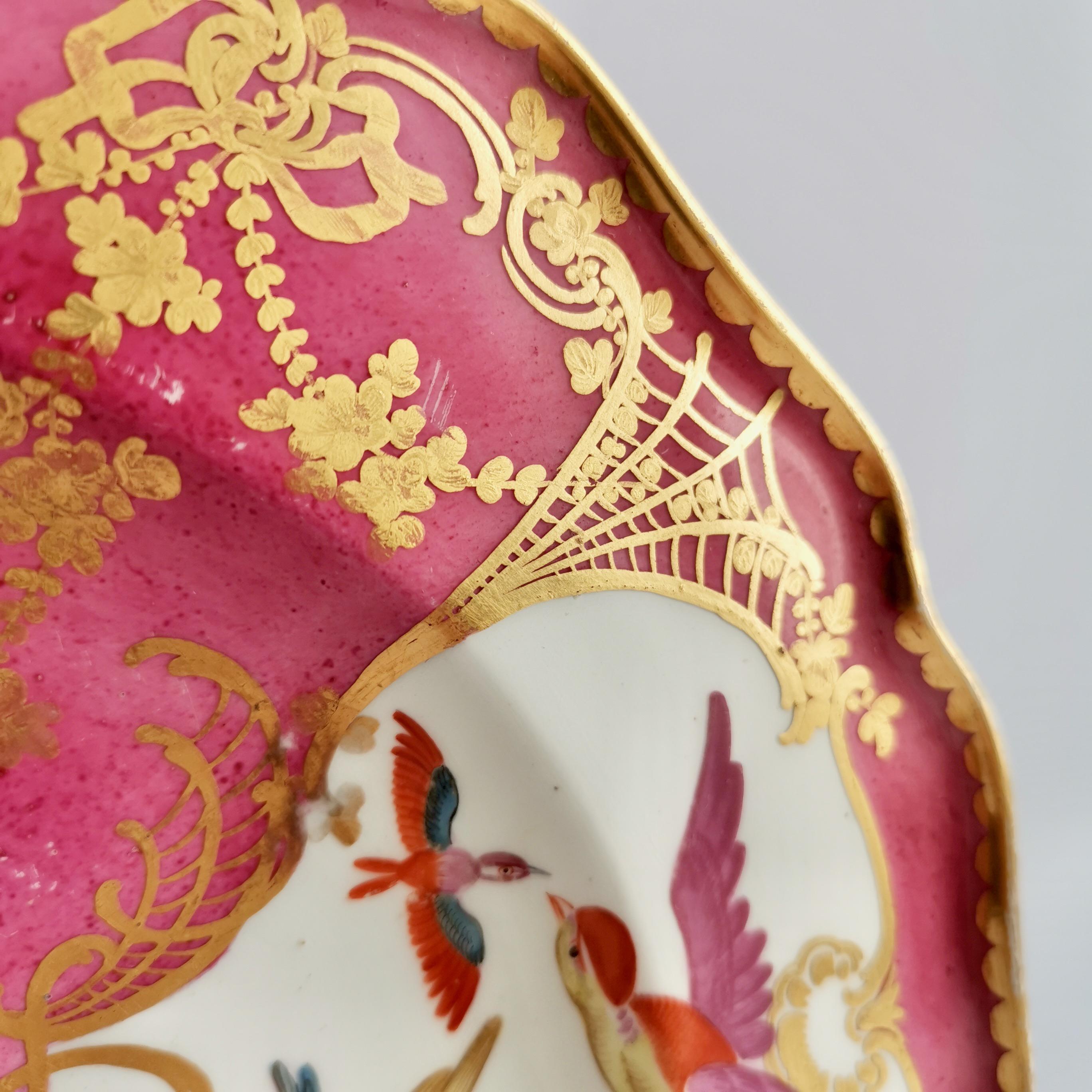 Chelsea Serving Platter, Pink with Sèvres Style Birds and Gilt, Rococo ...