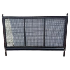 Chelsea Textiles Gustavian Style Black Caned Wood Headboard