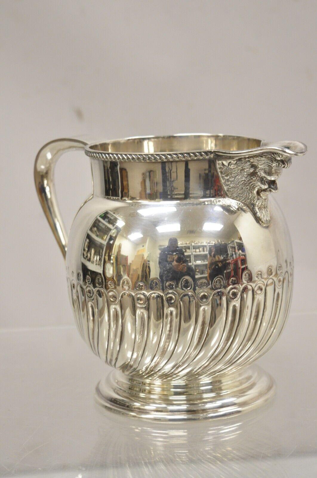 Cheltenham & Co England Silver Plated Hand Chased Bacchus Wine Water Pitcher For Sale 6
