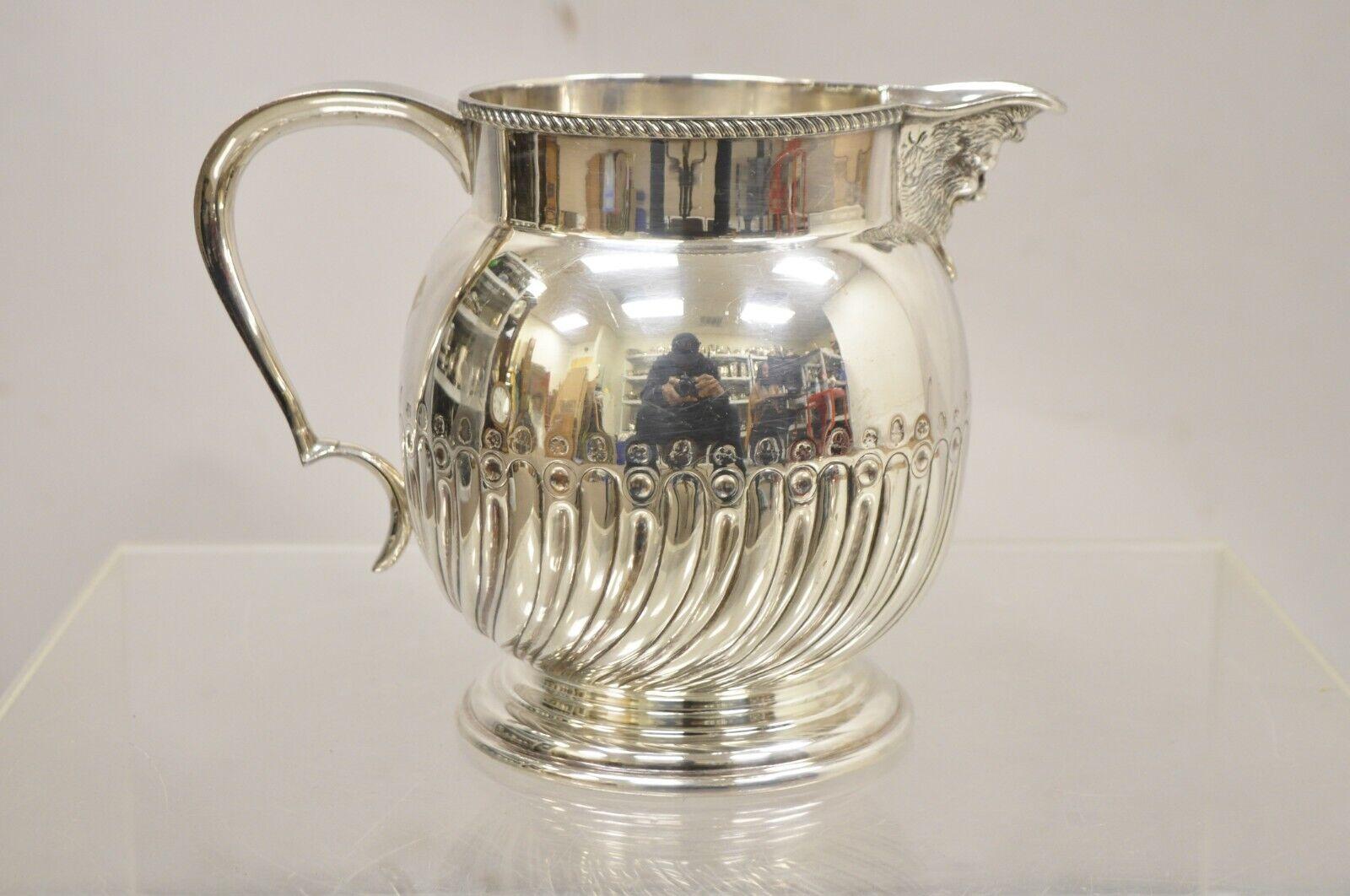 Victorian Cheltenham & Co England Silver Plated Hand Chased Bacchus Wine Water Pitcher For Sale