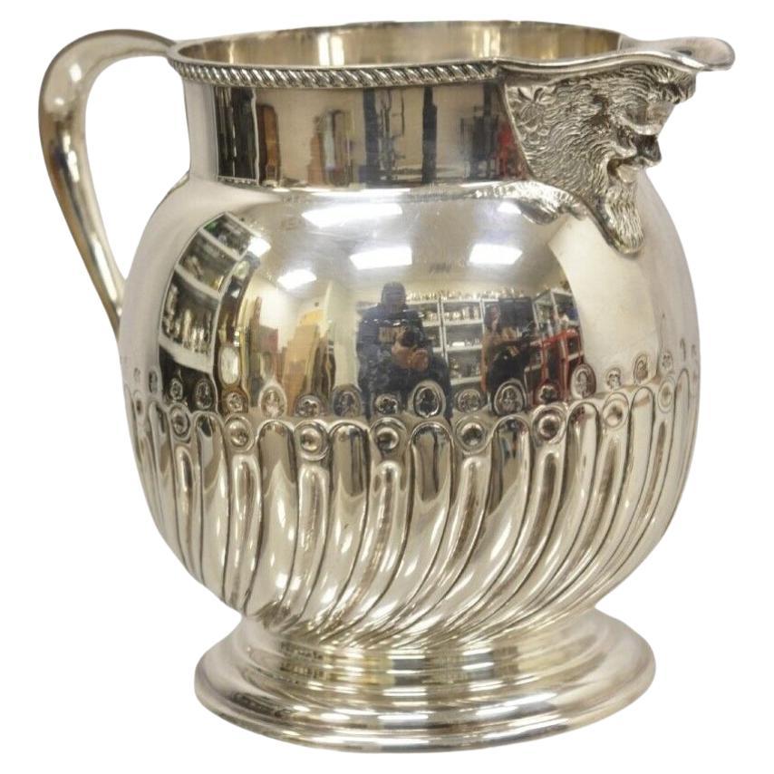 Cheltenham & Co England Silver Plated Hand Chased Bacchus Wine Water Pitcher For Sale