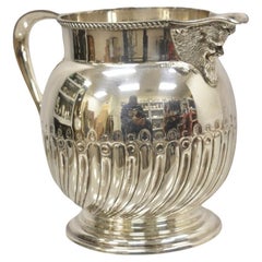 Used Cheltenham & Co England Silver Plated Hand Chased Bacchus Wine Water Pitcher