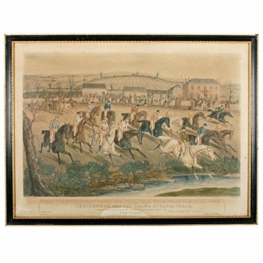 A set of four 19th century early Victorian etchings of the Cheltenham Annual Grand Steeple Chase.

The four etchings are after C. Hunt and published by I.W. Laird in 1841.

The etchings are titled 'The Start', 'Frogmill Brook', 'The Brook