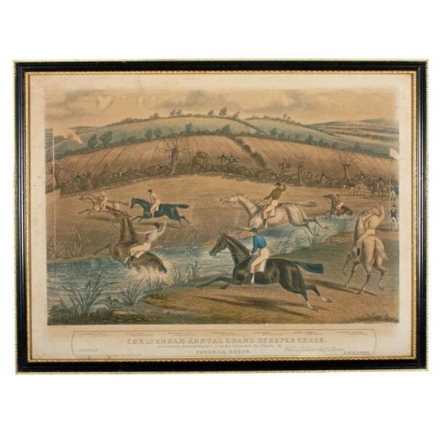 Cheltenham Grand Steeple Chase Etchings, 19th Century In Good Condition For Sale In London, GB