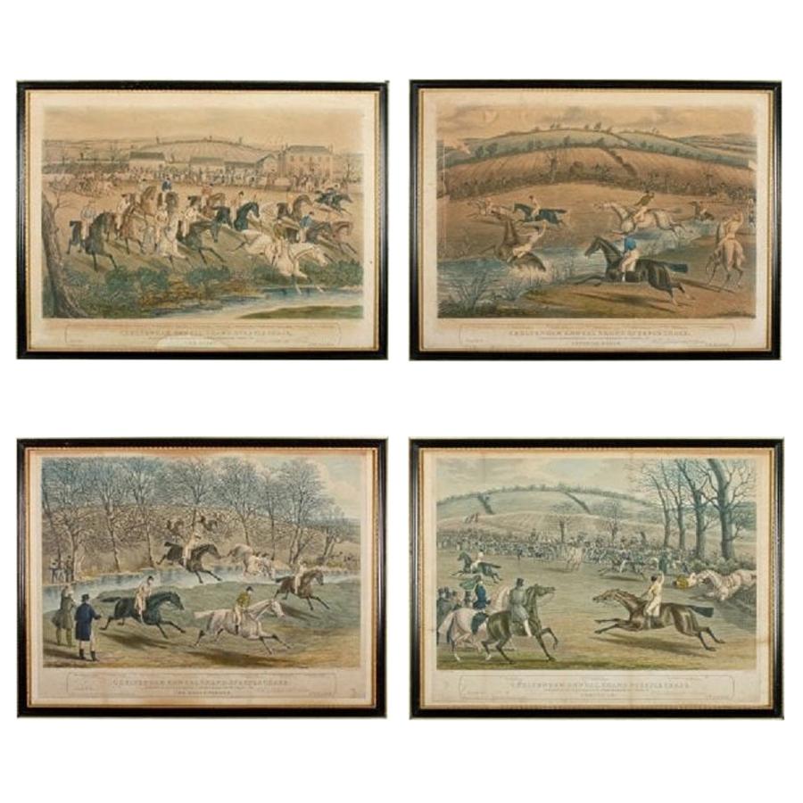 Cheltenham Grand Steeple Chase Etchings, 19th Century For Sale