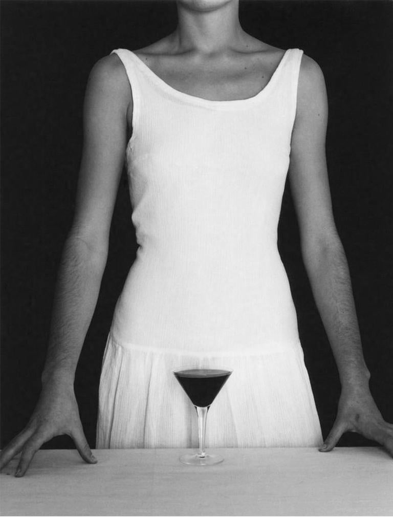 Chema Madoz Black and White Photograph - Untitled - (White Dress and Wine)