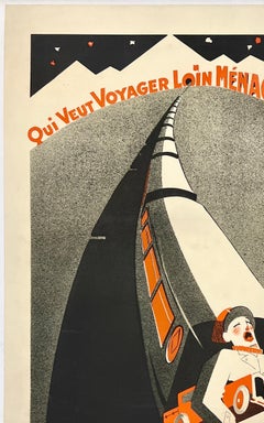CHEMIN DE FER D'ORLÉANS Antique Original Vintage French Rail Travel Poster 1929