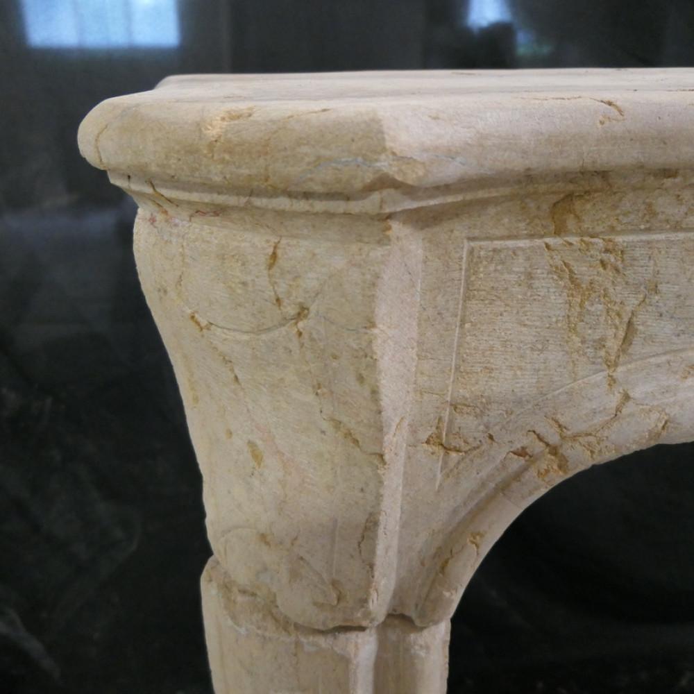 Antique Louis XV Stone Fireplace — Hand-Carved French Mantel 2