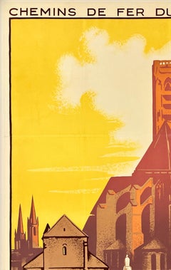 CHEMINS DE FER - SOISSONS Original Antique Vintage French Railroad Travel Poster