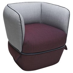 Fauteuil Chemise bourgogne/gris par Studio Lido