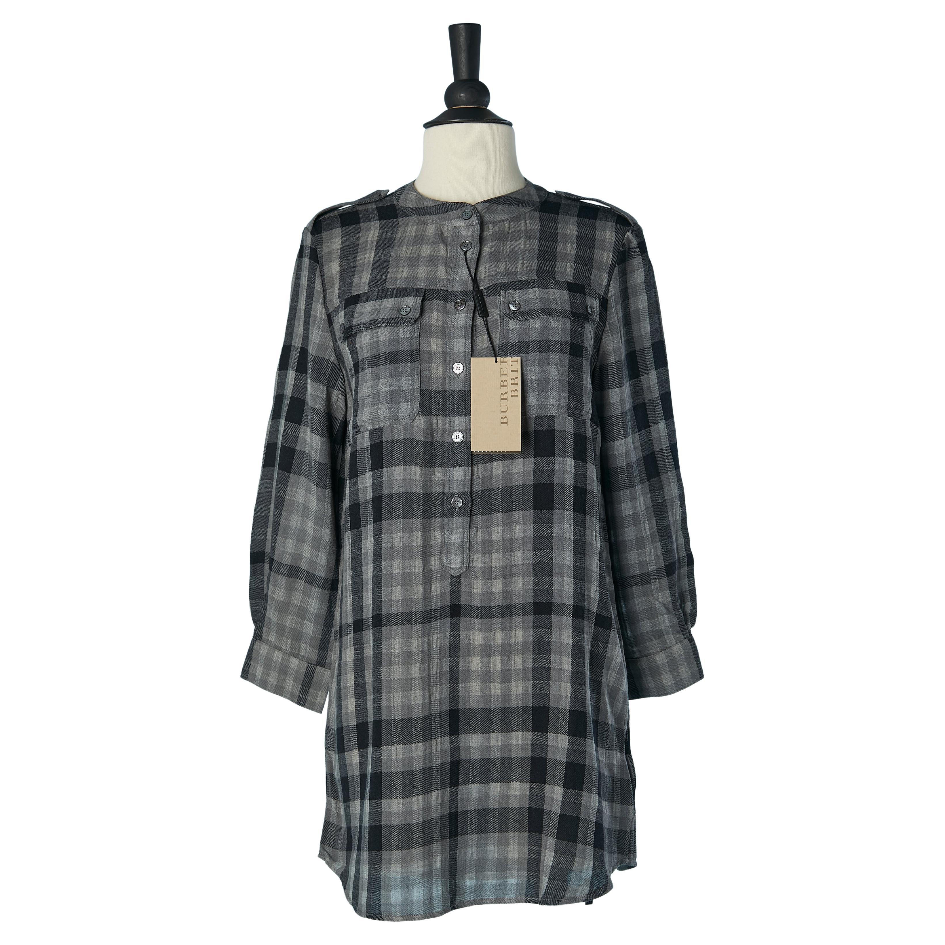 Abito chemisier con motivo a quadri Burberry Brit New