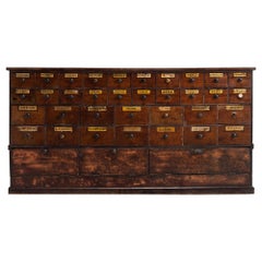 Antique Chemists Bank of Drawers, England, circa 1900