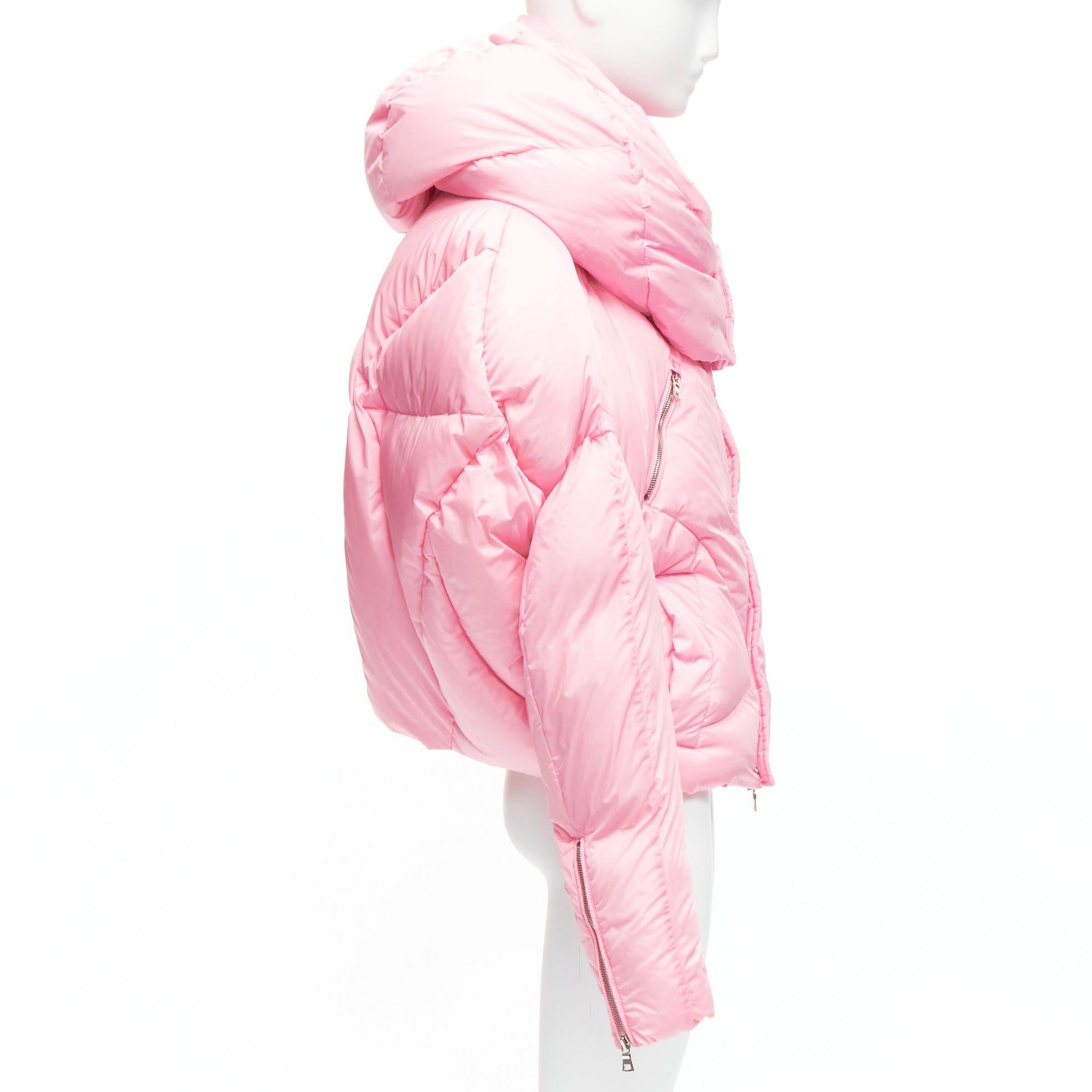 Women's CHEN PENG pink giant hood space cocoon oversized puffer jacket XS Rihanna