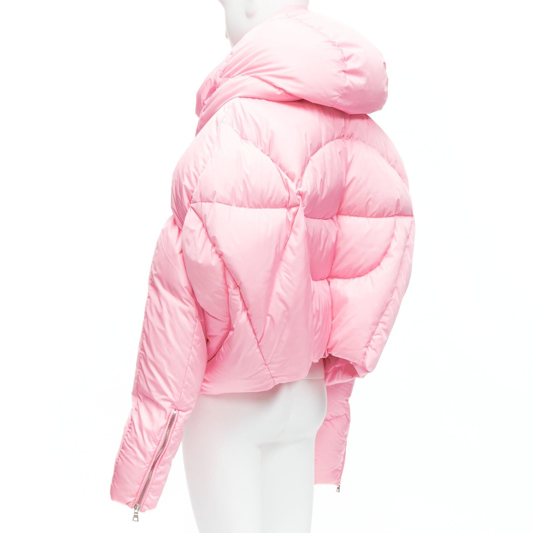 CHEN PENG pink giant hood space cocoon oversized puffer jacket XS Rihanna 2
