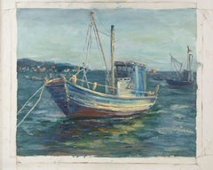 Chen Yao Paesaggio acquatico originale Olio su tela "Barca sull'oceano"