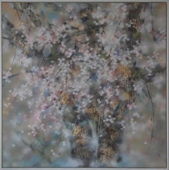 « Éveil » de Chen Yi Ching – Peinture nihonga contemporaine, « Arbre en fleurs »