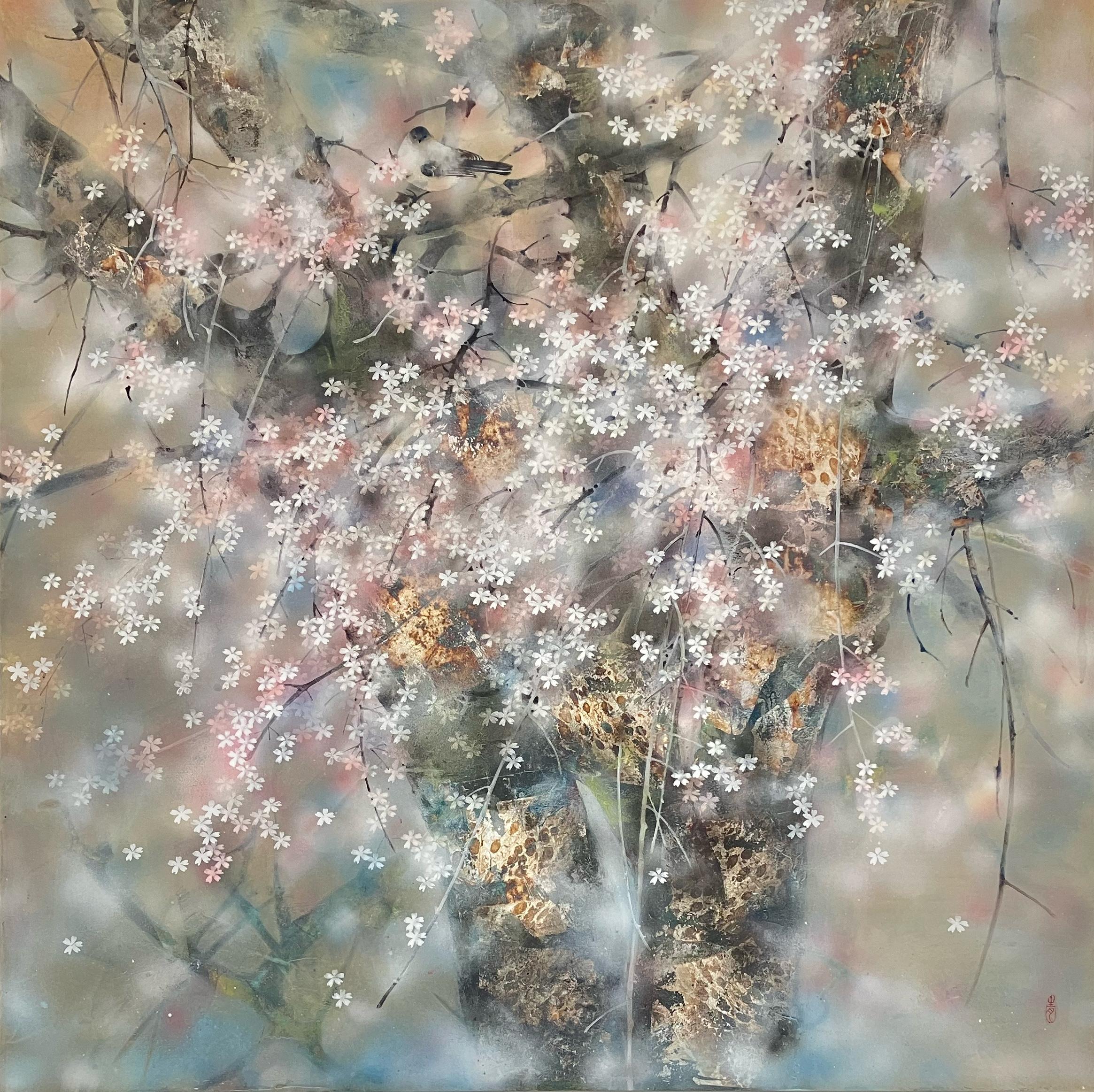 «Despertar», de Chen Yi Ching: pintura nihonga contemporánea, «Árbol en flor»