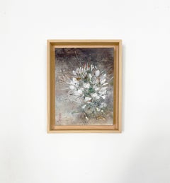 « Brilliance » de Chen Yi Ching, peinture nihonga contemporaine, fleurs, tons ocres