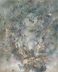« Serene » de Chen Yi Ching - Peinture nihonga contemporaine, Arbre à baies