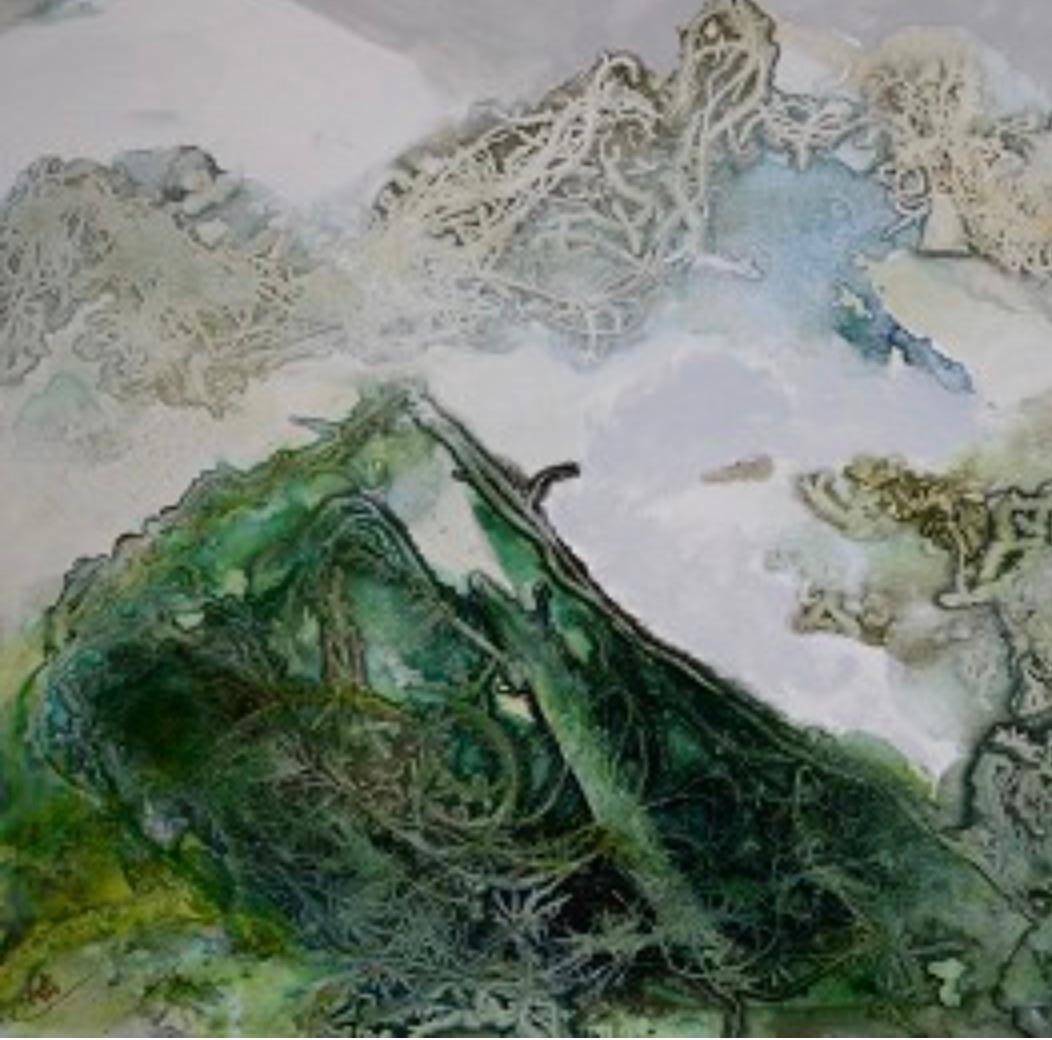 Chinesische Landschaft (Grau), Abstract Painting, von Chen Yu