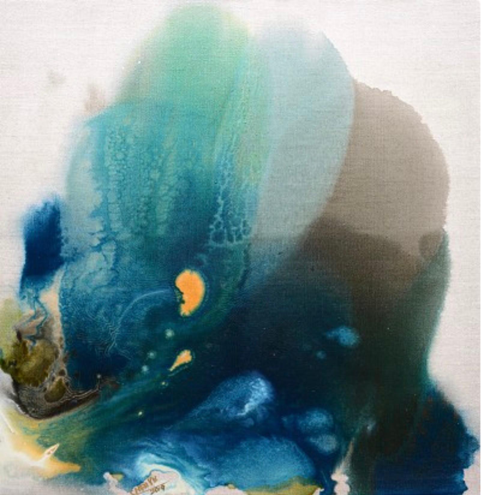 Bleu profond - Mixed Media Art de Chen Yu