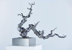 Sculpture contemporaine en acier inoxydable-Œuvre unique - L'arbre n'est pas le bois n° 2