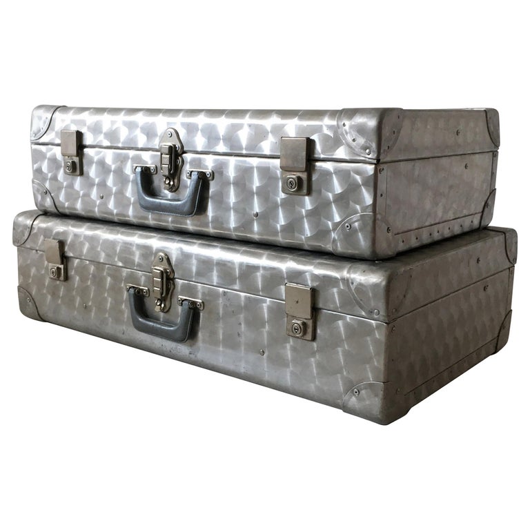 Cheney, London Aluminum Suitcase Luggage, Set of Two, England, 1960s