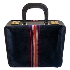 Cheneys, Londoner Reisetasche oder Aktentasche aus Samt und Leder, 1950er Jahre, England