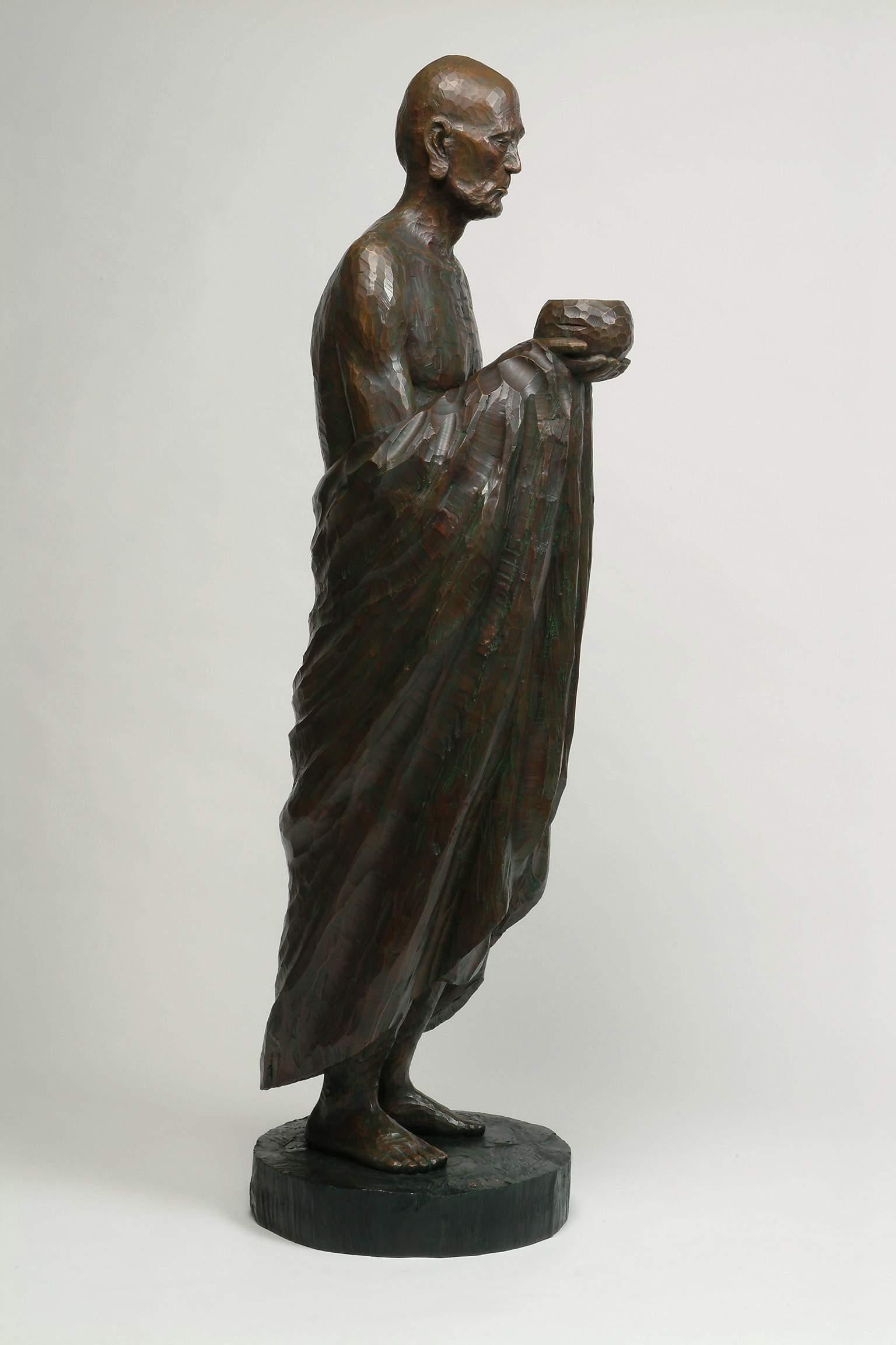 Alms Bowl, Contemporary Bronze Figure Sculpture For Sale 2