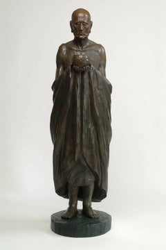 Alms Bowl, Contemporary Bronze Figure Sculpture