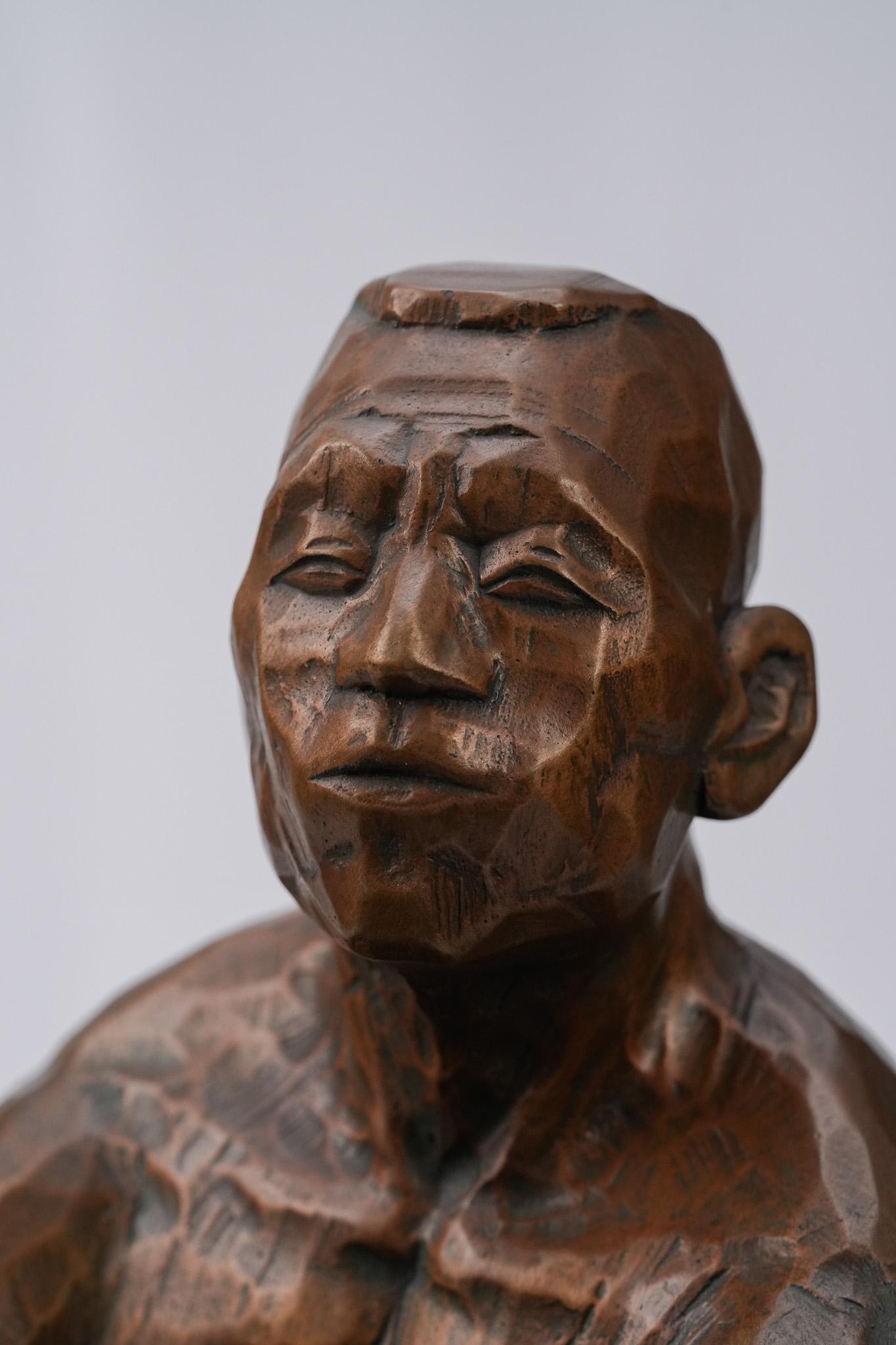 Awaiting, Contemporary Bronze Figure Sculpture For Sale 2