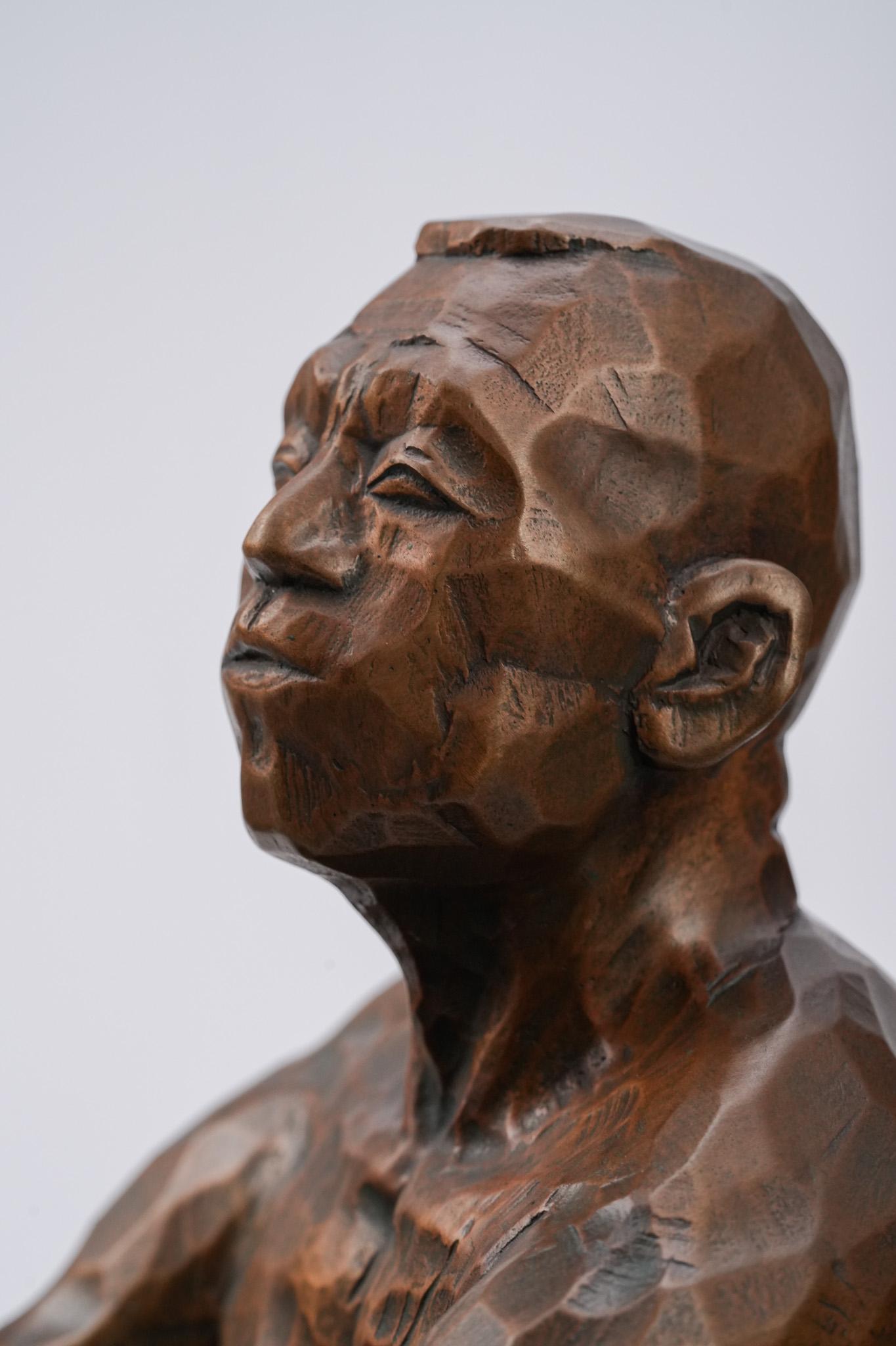 Awaiting, Contemporary Bronze Figure Sculpture For Sale 3