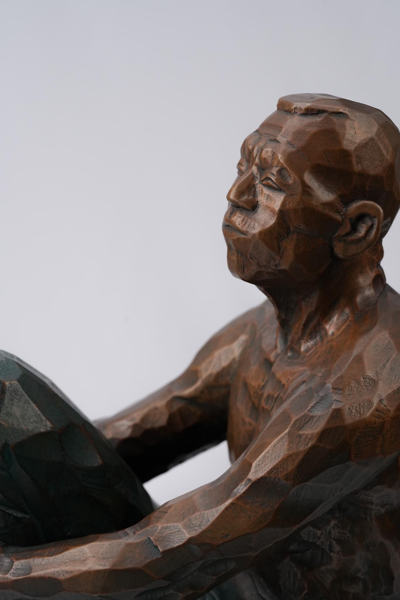 Awaiting, Contemporary Bronze Figure Sculpture For Sale 5