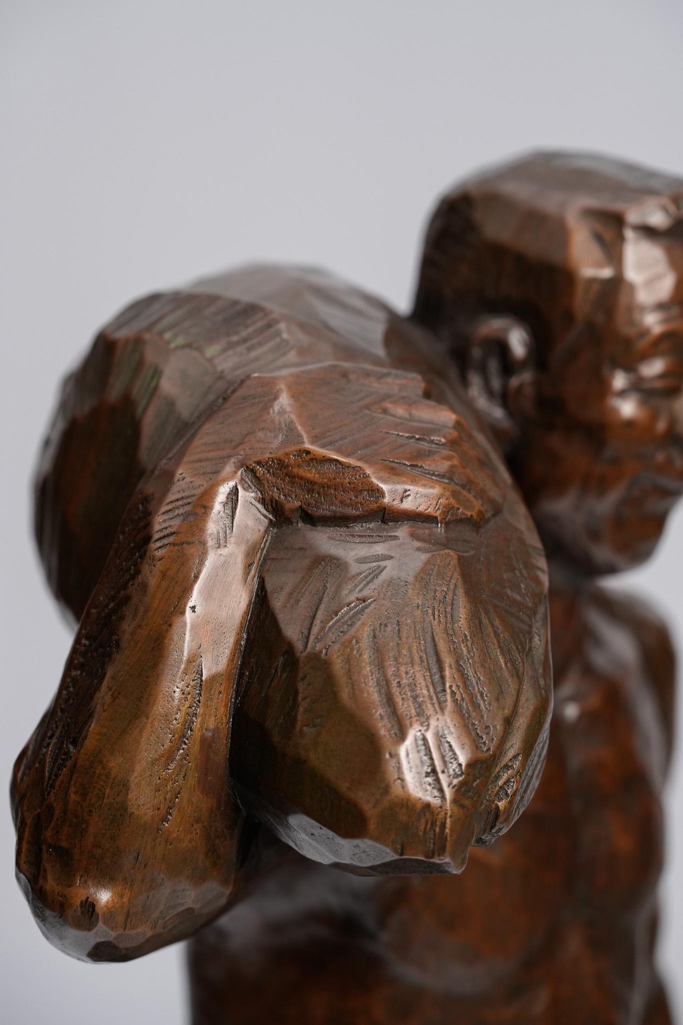 Great Catch, Contemporary Bronze Figure Sculpture For Sale 4
