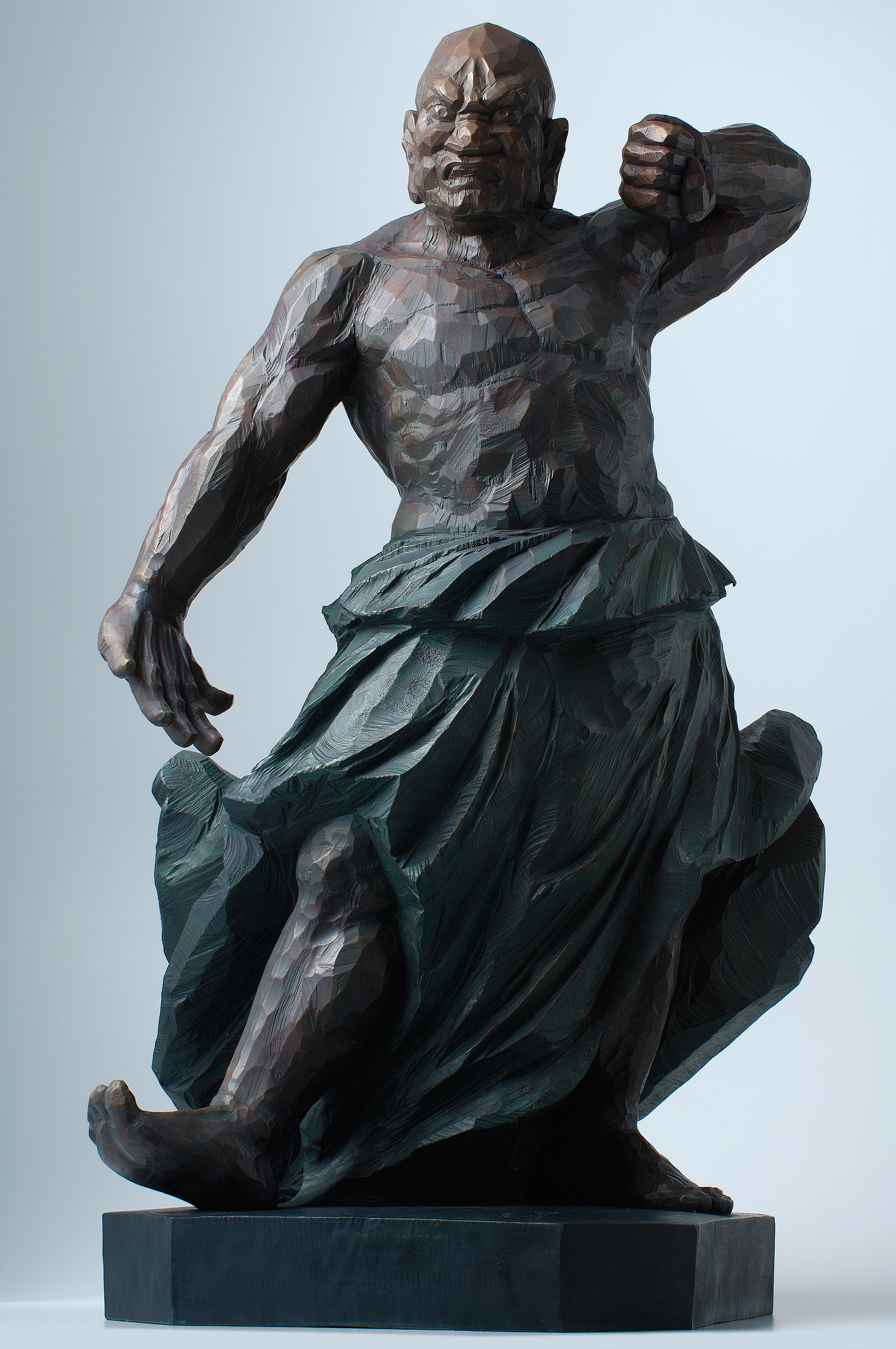 Coppia di guardiani Vajra, scultura buddista contemporanea in bronzo, 2006 - Figurative Sculpture Oro di Cheng-Hsiung Chen