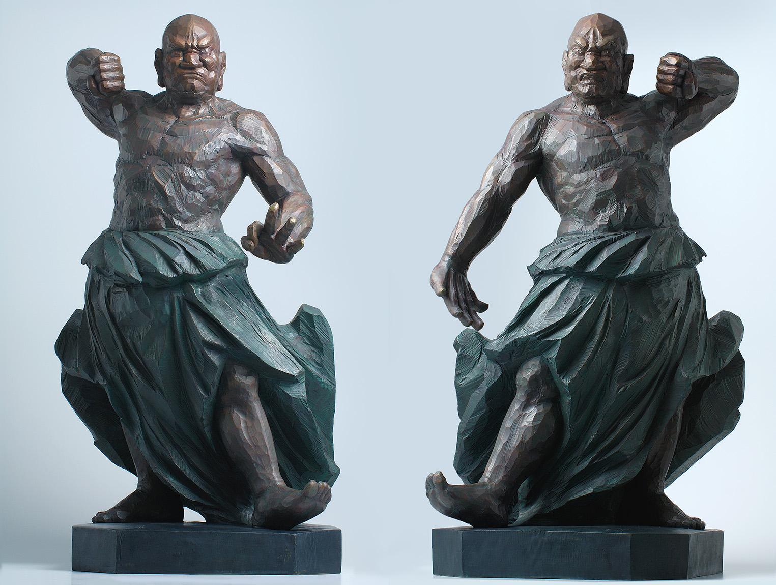 Coppia di guardiani Vajra, scultura buddista contemporanea in bronzo, 2006 - Sculpture di Cheng-Hsiung Chen