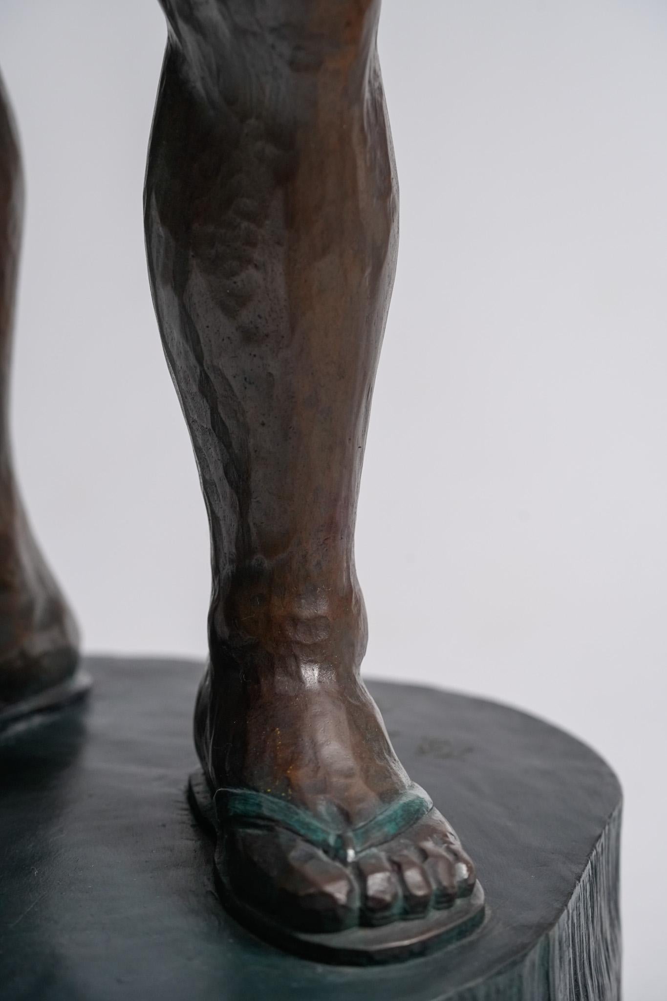 Who Wants to Play Baseball? Contemporary Bronze Figure Sculpture For Sale 7