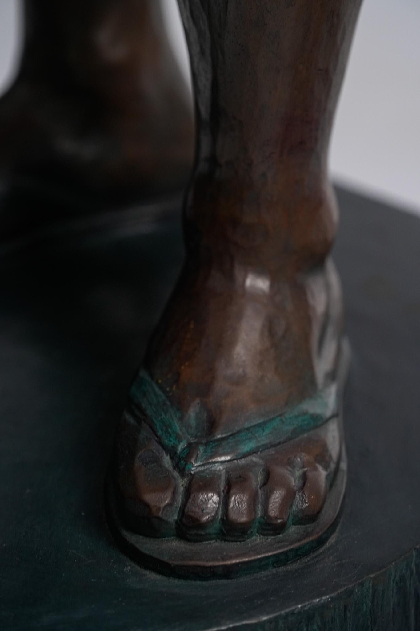 Who Wants to Play Baseball? Contemporary Bronze Figure Sculpture For Sale 8