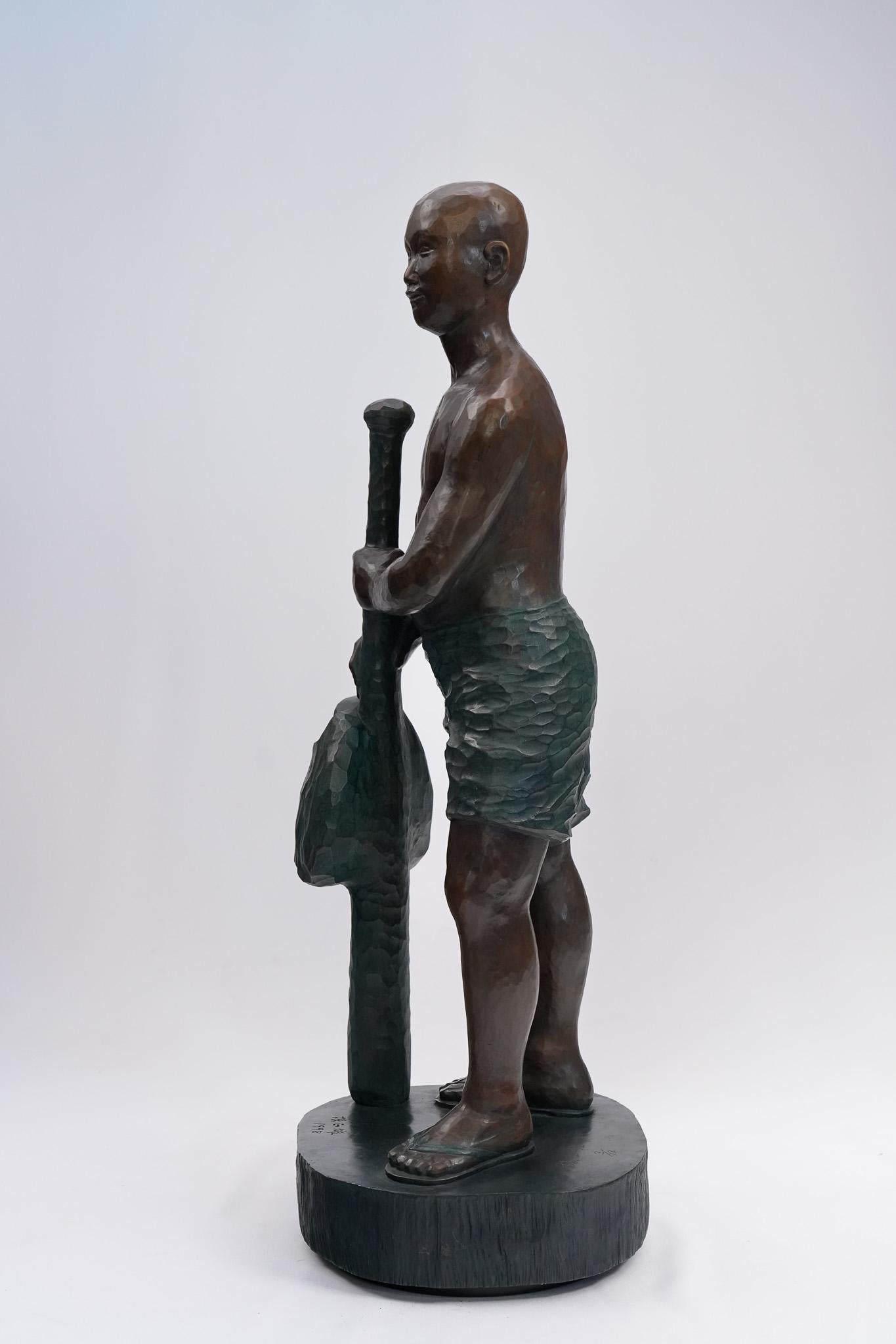 Who Wants to Play Baseball? Contemporary Bronze Figure Sculpture For Sale 1