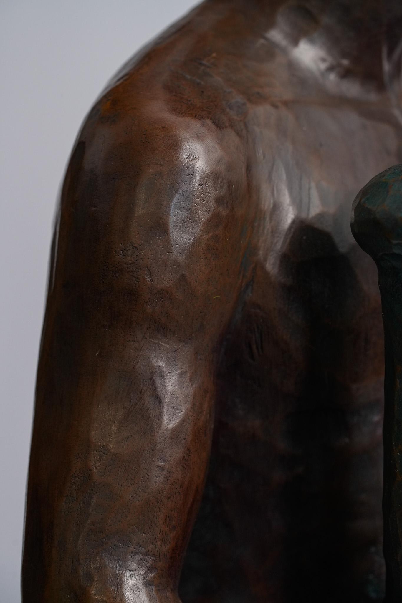 Who Wants to Play Baseball? Contemporary Bronze Figure Sculpture For Sale 3