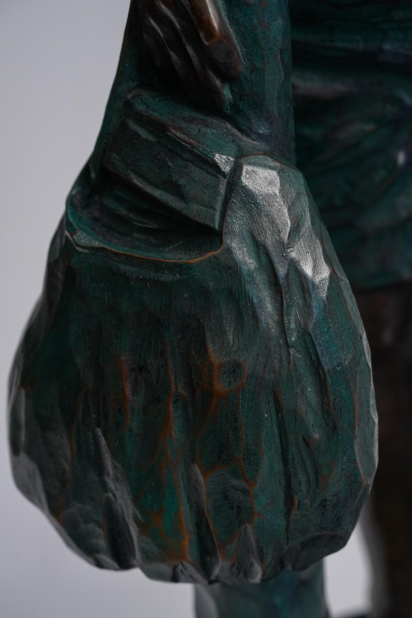 Who Wants to Play Baseball? Contemporary Bronze Figure Sculpture For Sale 4