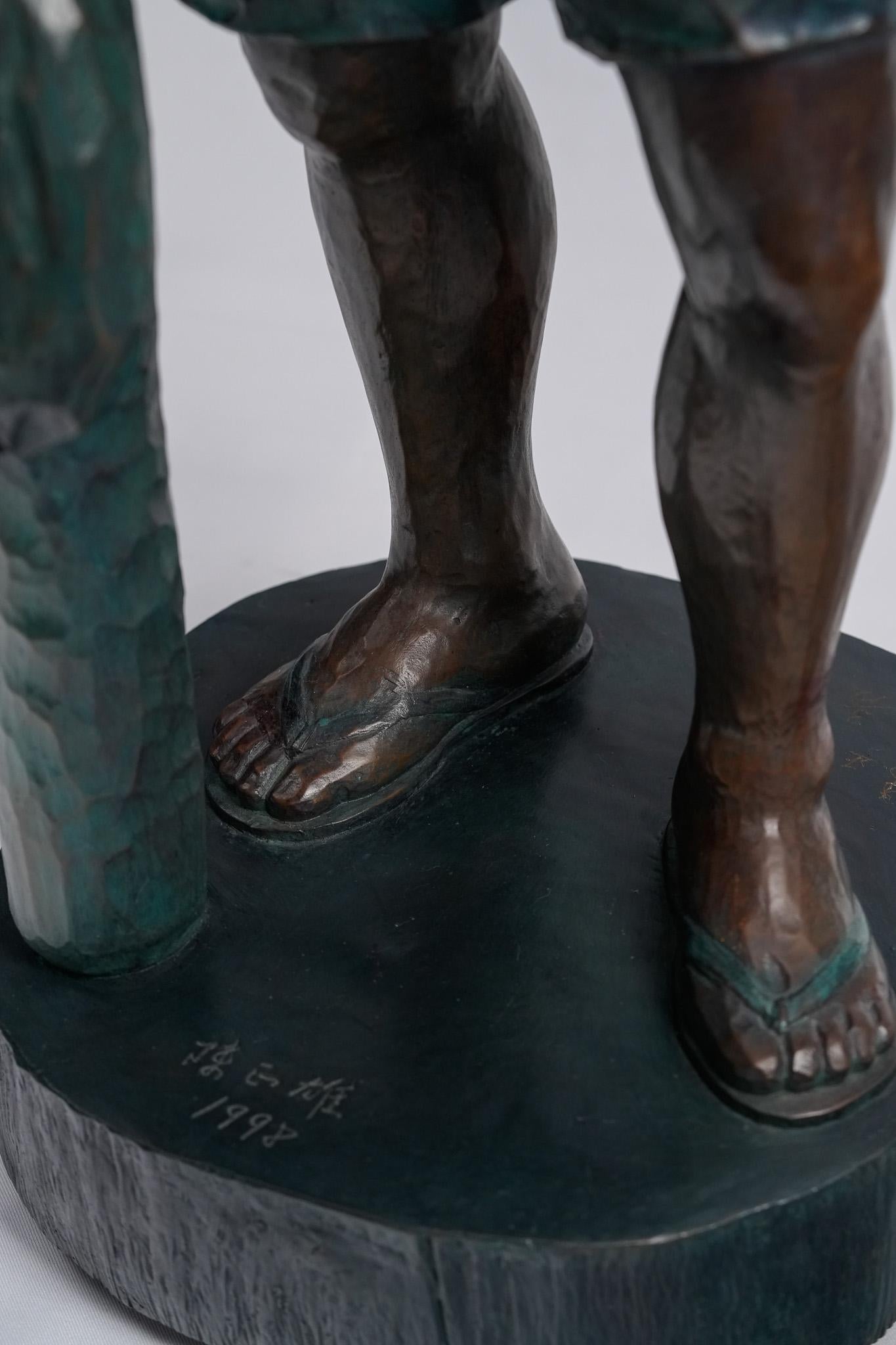 Who Wants to Play Baseball? Contemporary Bronze Figure Sculpture For Sale 6