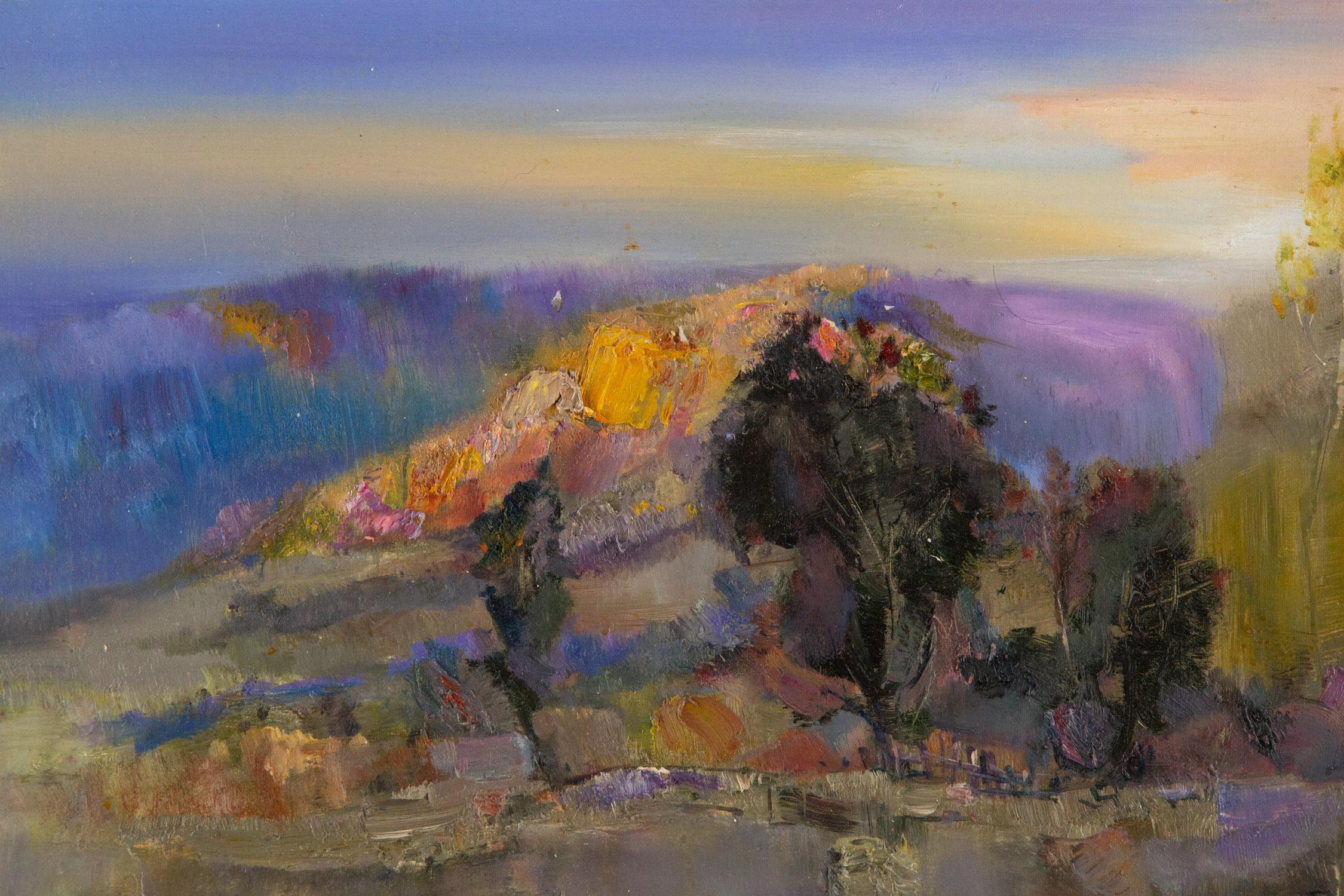 Cheng Wang Landscape Original Oil On Canvas 