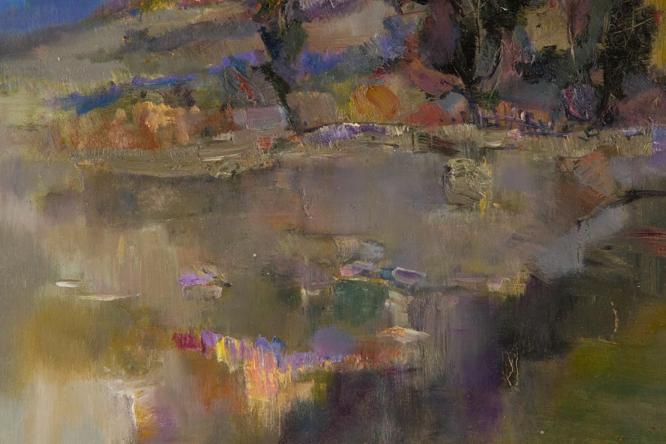 Cheng Wang Landscape Original Oil On Canvas 