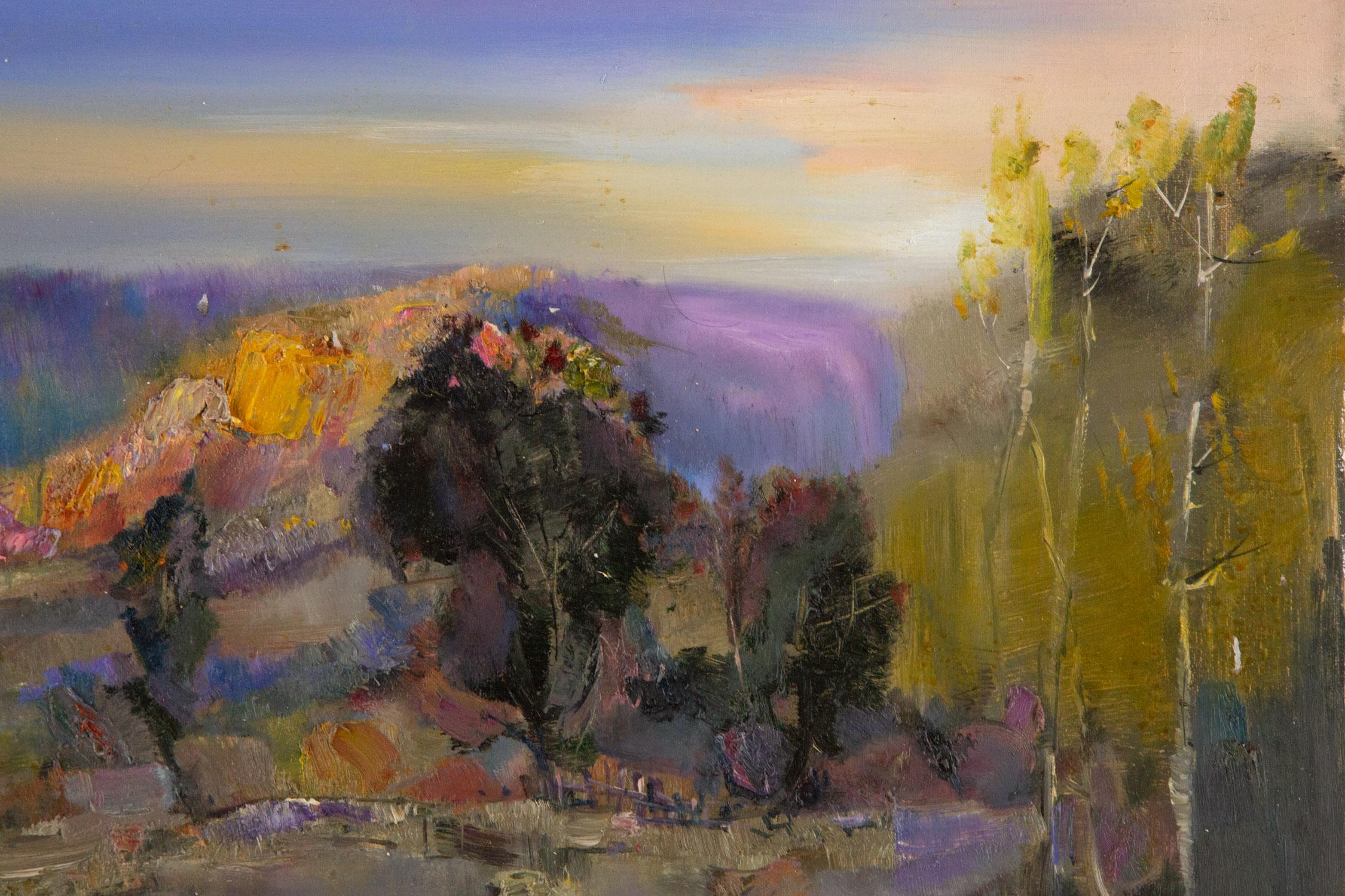 Cheng Wang Landscape Original Oil On Canvas 